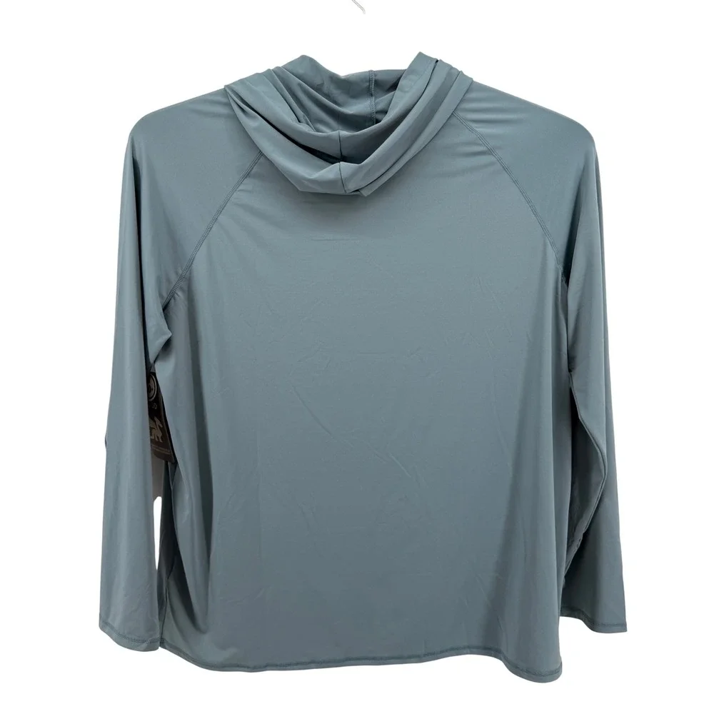 NEW Life is Good Swim Hoodie Mens 2XL Rash Guard Blue UPF 50+ Ocean Magic Shirt
